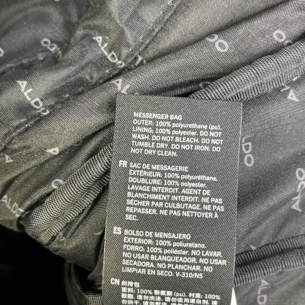 Aldo Messenger Bag Black Laptop Computer Zipper Pockets Tote